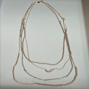 LOFT Layered Gold and Silver Necklace